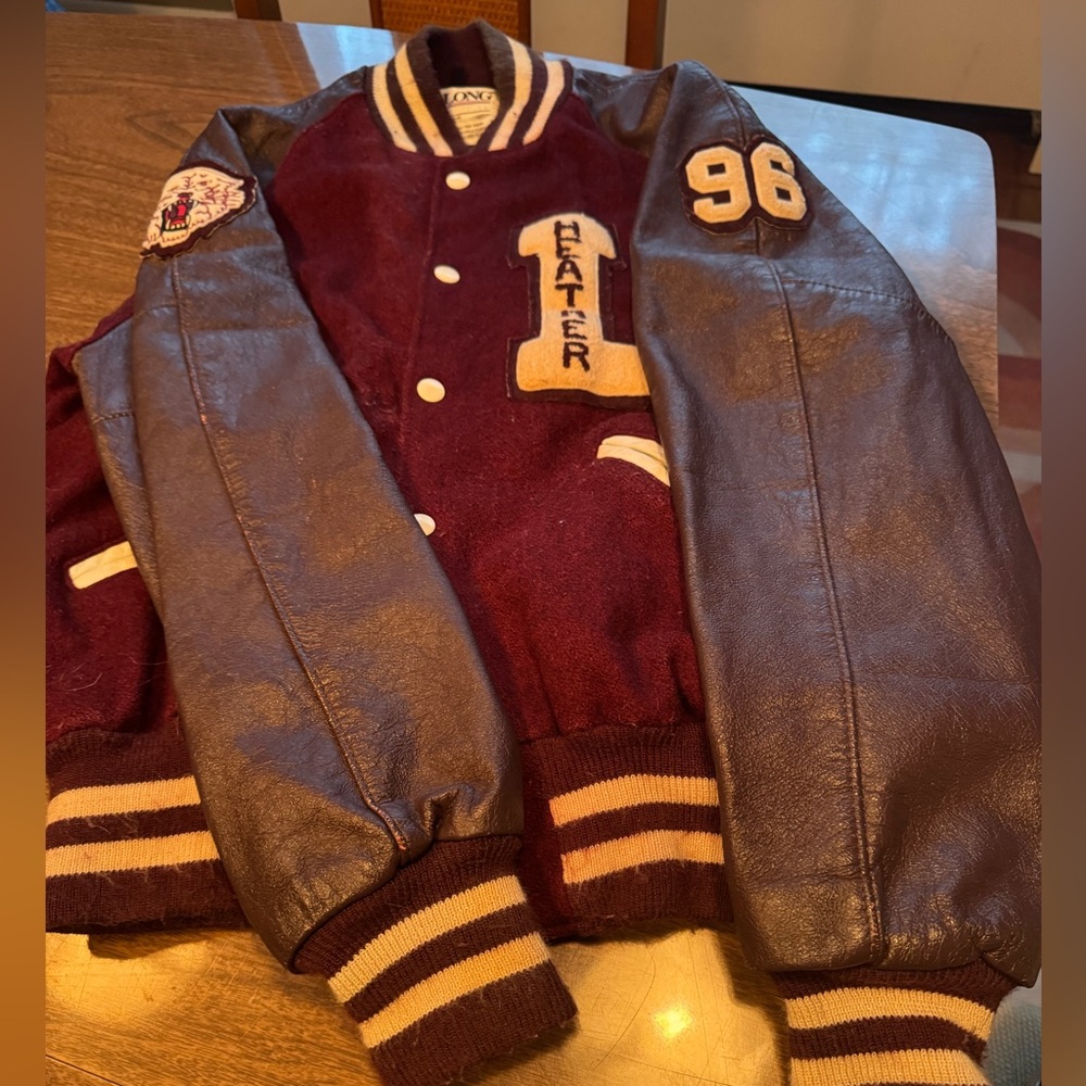 Maroon and Brown Varsity Jacket